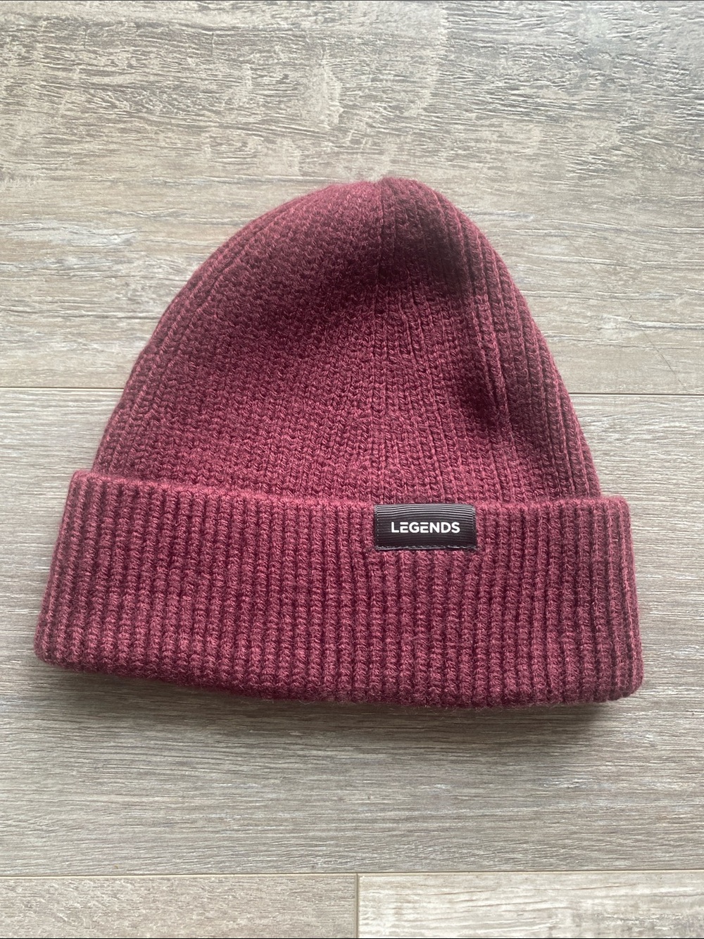 Legends Ribbed Knit Beanie - Burgundy
